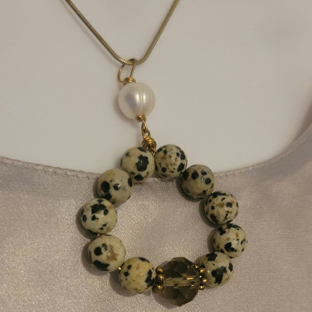 Necklace With Round Beaded Focal Point